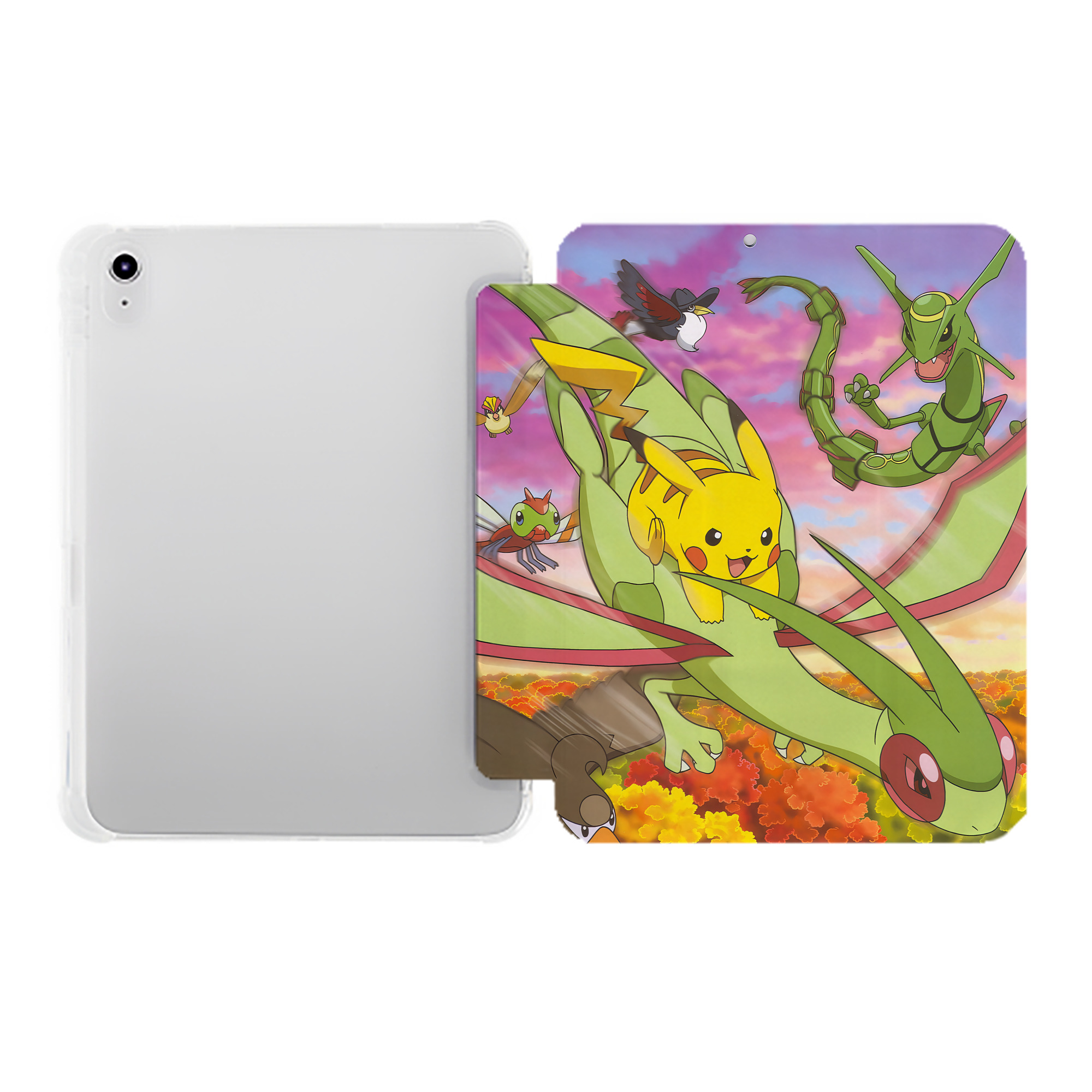 （画像用） ポケットモンスター Pokémon IPad ケース ペン収納付き 三つ折りスタンド PUレザー×シリコン 対応機種9.5/10.5/10.9インチ